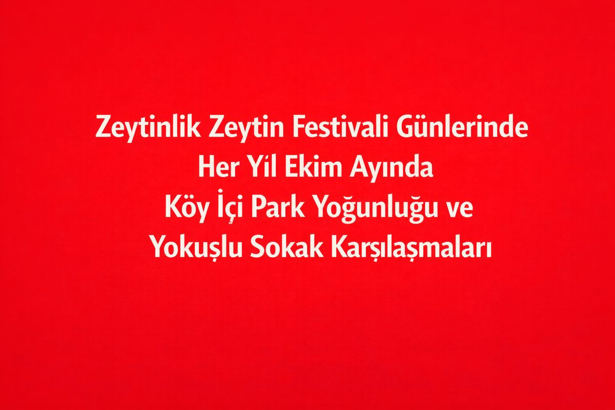 Zeytinlik Zeytin Festivali Günlerinde Köy İçi Park Yoğunluğu ve Yokuşlu Sokak Karşılaşmaları