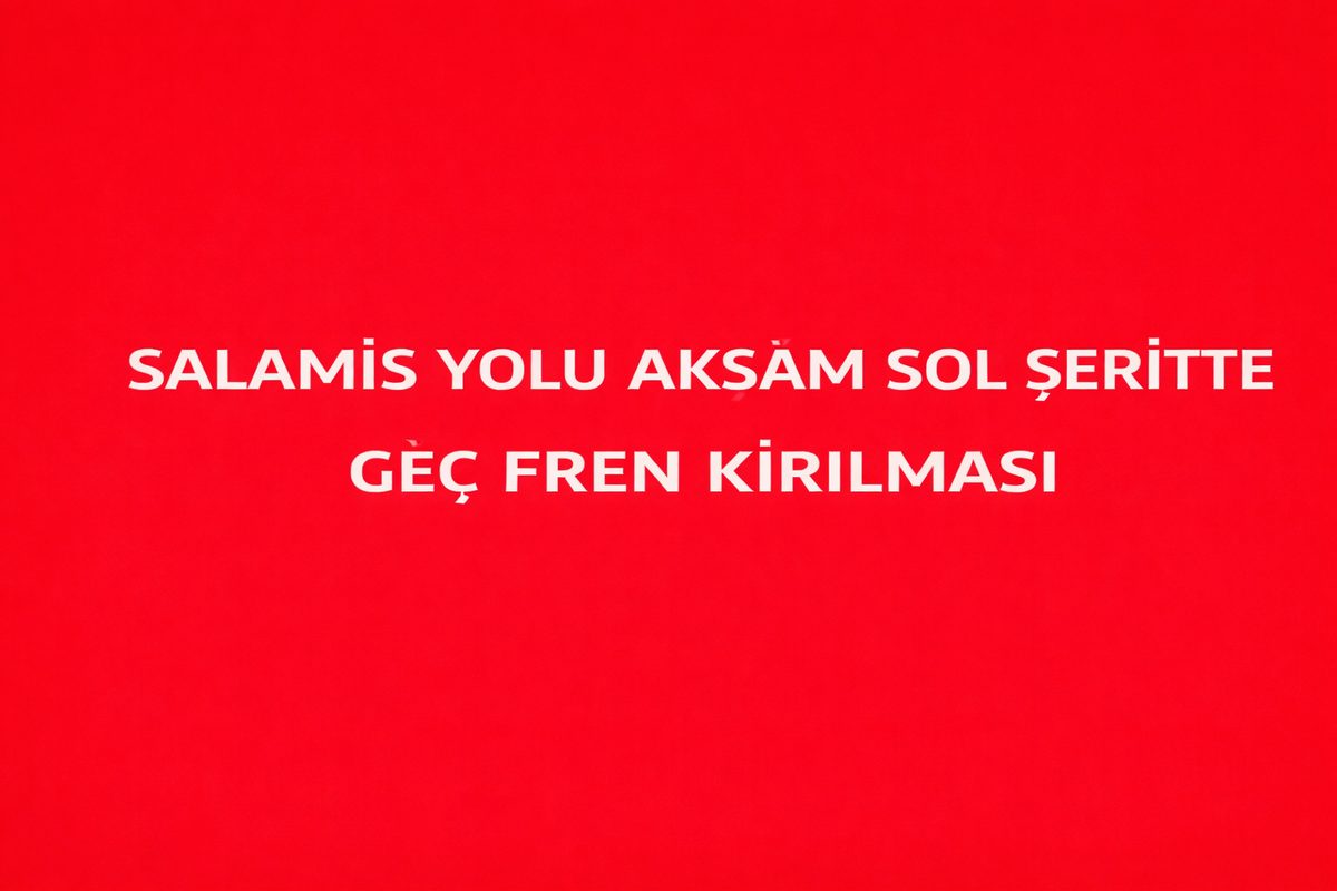 Salamis Yolu Akşam Sol Şeritte Geç Fren Kırılması