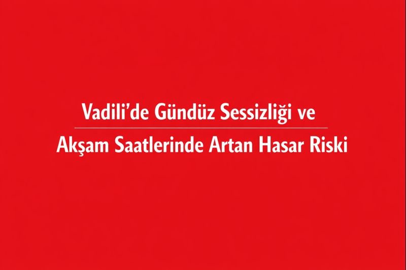Vadili’de Gündüz Sessizliği ve Akşam Saatlerinde Artan Hasar Riski