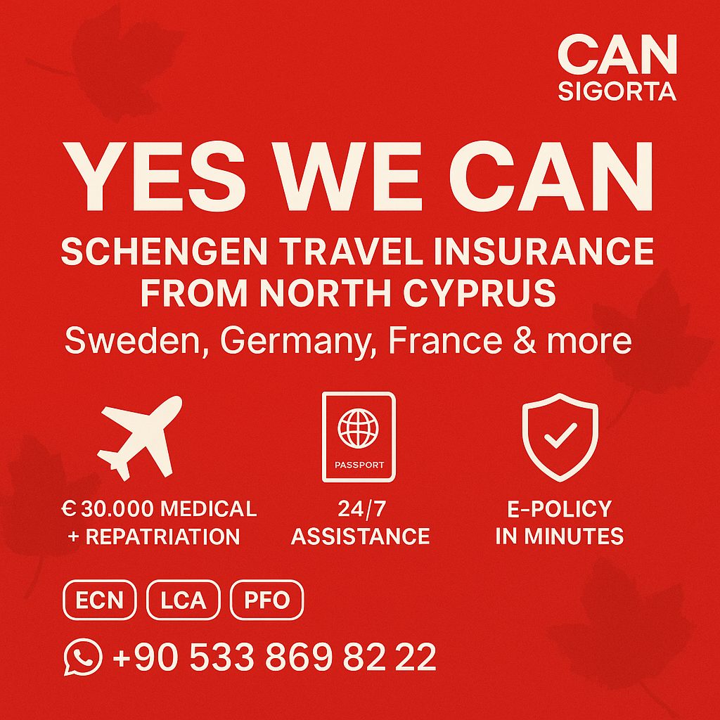 Travel Insurance from North Cyprus to Sweden, Germany, France & More CAN Sigorta