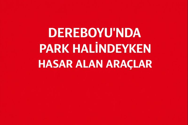 Dereboyu’nda Park Halindeyken Hasar Alan Araçlar
