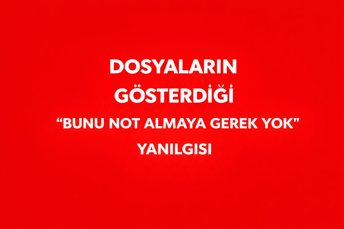 DOSYALARIN GÖSTERDİĞİ “BUNU NOT ALMAYA GEREK YOK” YANILGISI
