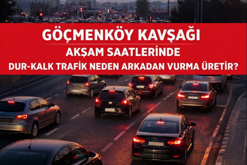 Göçmenköy Kavşağı'nda Akşam Dur-Kalk Akışta Geç Fren ve Ön Tampon Teması